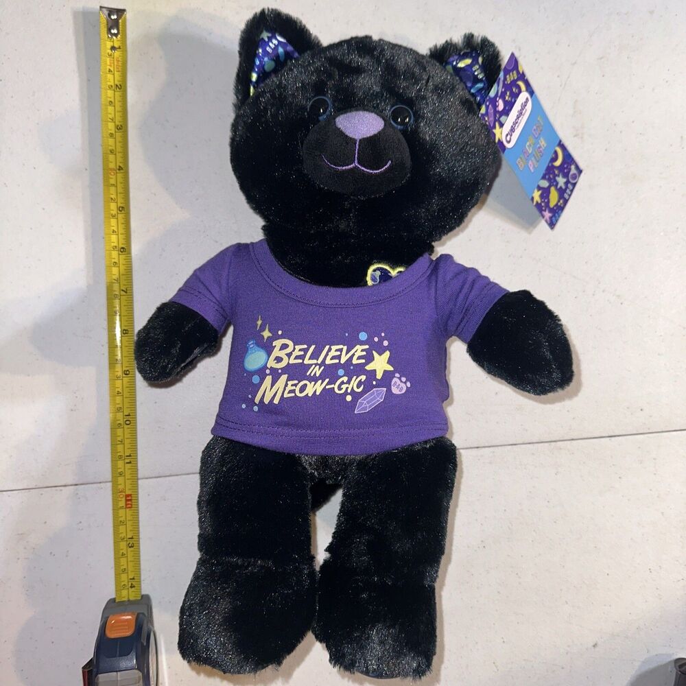 RARE 12" Build A Bear 2022 Halloween Believe in Meowgic Black Cat Cubscription